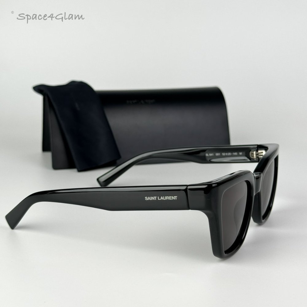 BRAND NEW Saint Laurent SL641 001 Black Cat Eye Unisex Sunglasses - Picture 4 of 13